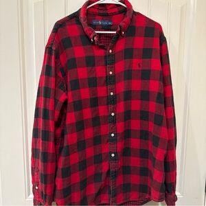 Ralph Lauren Men's Red and Black Checkered Shirt